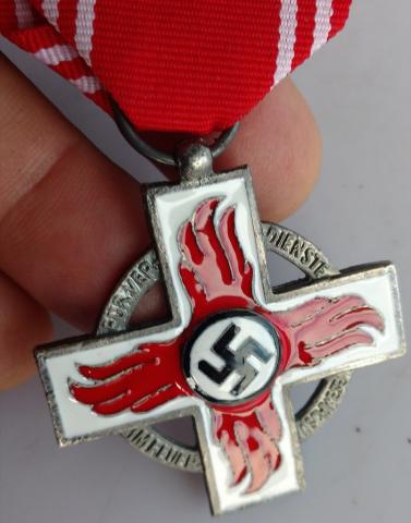 WW2 GERMAN NAZI FIREFIGHTER BRIGADE SERVICE MEDAL AWARD SECOND CLASS