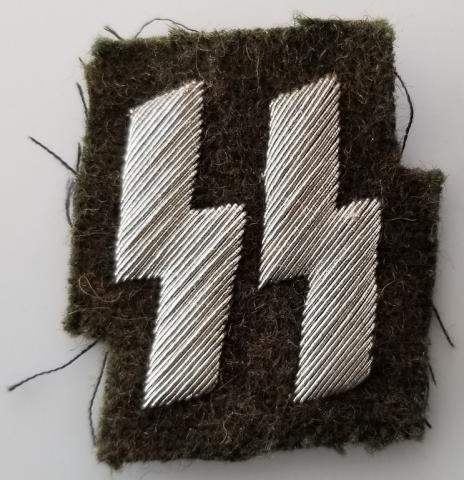 WW2 GERMAN NAZI GESTAPO POLIZEI TUNIC SLEEVE REMOVED PATCH WAFFEN SS RUNES POLICE