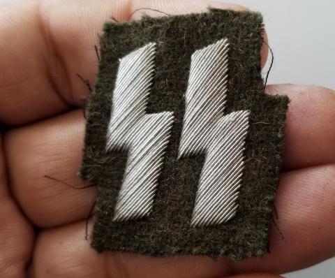 WW2 GERMAN NAZI GESTAPO POLIZEI TUNIC SLEEVE REMOVED PATCH WAFFEN SS RUNES POLICE