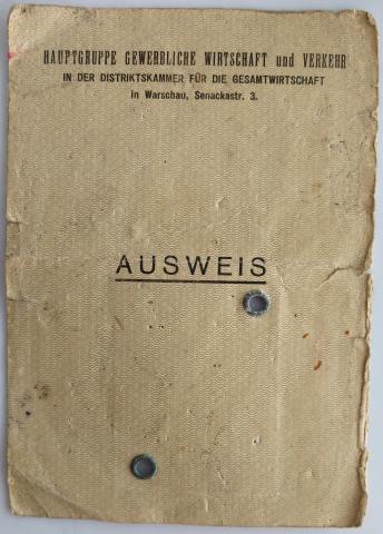 WW2 GERMAN NAZI HALF AUSWEIS ID WITH PHOTO AND NICE NAZY STAMPS
