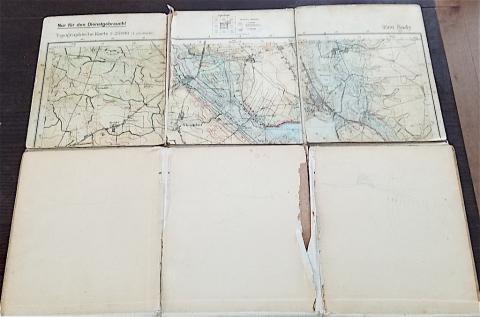 WW2 GERMAN NAZI HARDCOVER THIRD REICH TERRITORY MAP WITH SWASTIKA LOGO ON TOP