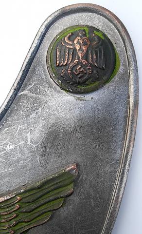 WW2 GERMAN NAZI HEER - WEHRMACHT & WAFFEN SS RZM GORGET NO CHAIN - EAGLE OF THE 3ND REICH STAMP AND RZM TAG STILL ON IT
