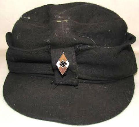 WW2 GERMAN NAZI HITLER YOUTH M43 CAP WITH PIN HJ HITLERJUGEND