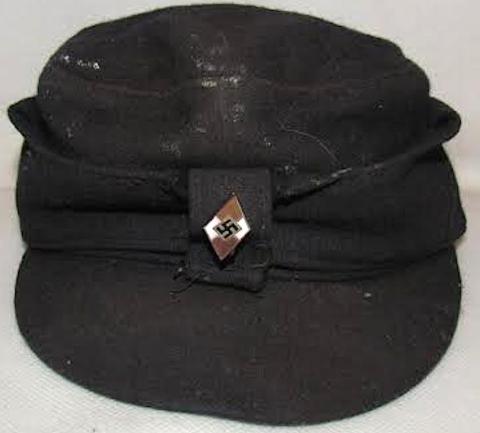 WW2 GERMAN NAZI HITLER YOUTH M43 CAP WITH PIN HJ HITLERJUGEND