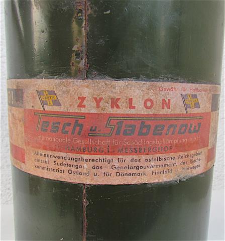 WW2 GERMAN NAZI HOLOCAUST CONCENTRATION CAMP EXTREMELY RARE LARGE SIZE ZYKLON B CANISTER