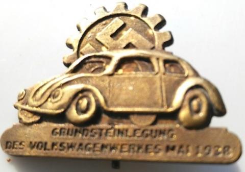 WW2 GERMAN NAZI HOLOCAUST CONCENTRATION CAMP FORCED LABOR VOLKSWAGEN WORKER PIN ID RZM MARKED