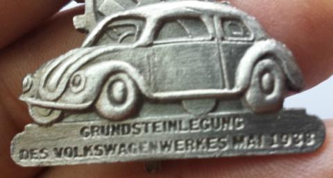 WW2 GERMAN NAZI HOLOCAUST CONCENTRATION CAMP FORCED LABOR VOLKSWAGEN WORKER PIN ID