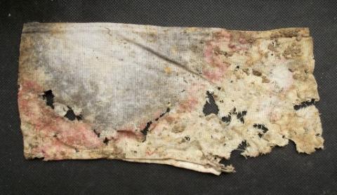 WW2 GERMAN NAZI HOLOCAUST GHETTO JEWISH ARMBAND WITH STAR OF DVID JUDE - RELIC FOUND IN WARSAW