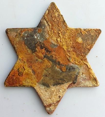 WW2 GERMAN NAZI HOLOCAUST GHETTO METAL JEW Auschwitz STAR OF DAVID JEWISH RARE