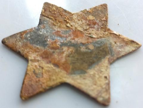 WW2 GERMAN NAZI HOLOCAUST GHETTO METAL JEW Auschwitz STAR OF DAVID JEWISH RARE