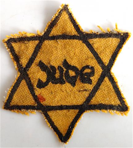 WW2 GERMAN NAZI HOLOCAUST HANDMADE GHETTO JEWISH STAR OF DAVID JUDE