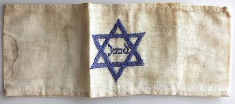 WW2 GERMAN NAZI HOLOCAUST HOLLAND GHETTO CONCENTRATION CAMP JOOD ARMBAND STAR OF DAVID JEWISH JEW