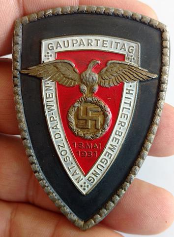 WW2 GERMAN NAZI III REICH 1-3 MAI 1931 GAUPARTEITAG RALLY DAY BADGE NSDAP  MADE BY RZM