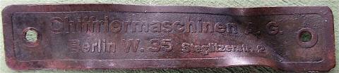 WW2 GERMAN NAZI III REICH FAMOUS ENIGMA MACHINE METAL TAG WOOW WEHRMACHT WAFFEN SS LUFTWAFFE KRIEGSMARINE RELIC FOUND