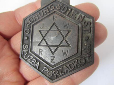 WW2 GERMAN NAZI JEWISH KAPO POLICE identification pin, FOUND IN the ghetto KRAKOW near CONCENTRATION CAMP Auschwitz HOLOCAUST JEW