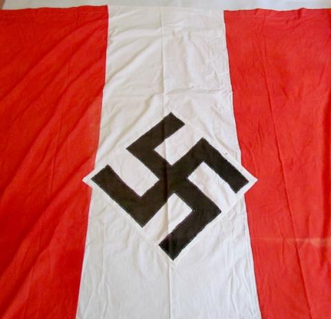 WW2 GERMAN NAZI LARGE HITLER YOUTH BUILDING FLAG WITH SWASTIKA