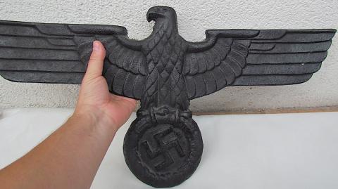 WW2 GERMAN NAZI LARGE MASSIVE METAL BUILDING EAGLE NSDAP THIRD REICH