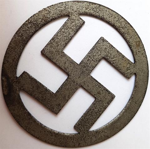 WW2 GERMAN NAZI LARGE METAL SWASTIKA REMOVED FROM A POLE TOP OF FLAG