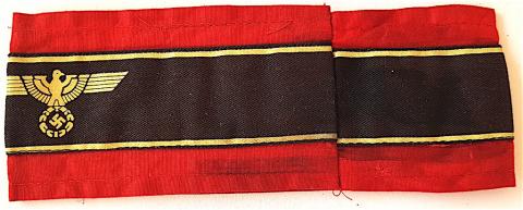 WW2 GERMAN NAZI LATE WAR "DEUTSCHER VOLKSSTURM WEHRMACHT"  ARMBAND TUNIC REMOVED