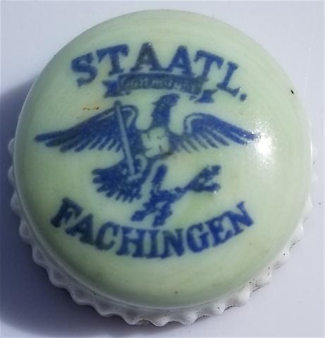 WW2 GERMAN NAZI MINERAL WATER Staatl. Fachingen BOTTLE COVER WITH NAZI THIRDE REICH EAGLE AND SWASTIKA