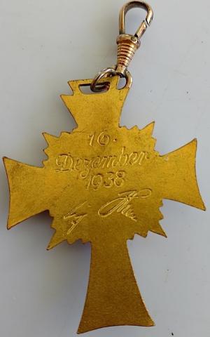 WW2 GERMAN NAZI MOTHER CROSS MEDAL AWARD IN GOLD