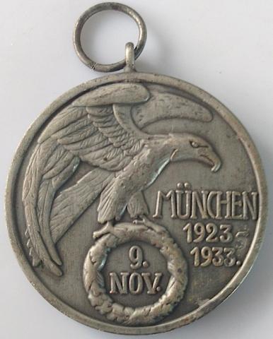 WW2 GERMAN NAZI MUNCHEN 1923-1933 NOV. 9 MEDAL AWARD NO RIBBON