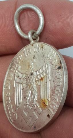 WW2 GERMAN NAZI NICE 4 YEARS OF FAITHFUL SERVICES IN THE ARMY MEDAL AWARD NO RIBBON