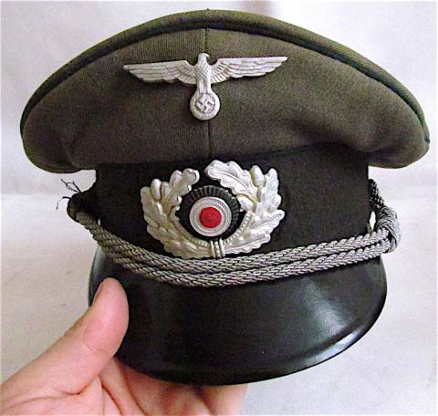 WW2 GERMAN NAZI NICE ADMINISTRATION WEHRMACHT VISOR CAP EXCELLENT CONDITION WITH EAGLE + SWASTIKA