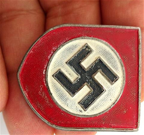 WW2 GERMAN NAZI NICE AFRIKA KORPS HELMET SWASTIKA INSIGNIA PIN WITH 2 STRONG PRONGS