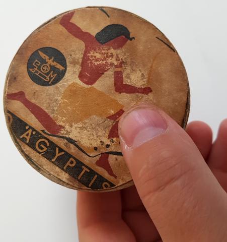 WW2 GERMAN NAZI NICE AND RAR AFRIKA KORPS POWDER BOX WITH III REICH LOGO - SWASTIKA