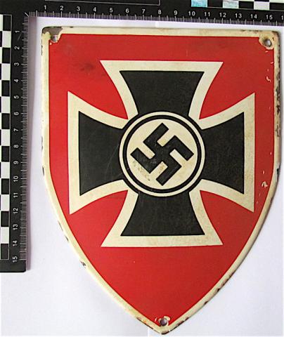 WW2 GERMAN NAZI NICE BUILDING PANEL SIGN WITH IRON CROSS AND SWASTIKA