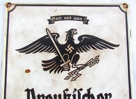 WW2 GERMAN NAZI NICE BUILDING PANEL WITH THIRD REICH EAGLE & SWASTIKA - EMANEL