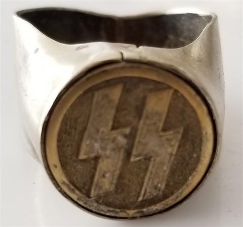 WW2 GERMAN NAZI NICE HANDCRAFTED WAFFEN SS RUNES RING TRENCHART