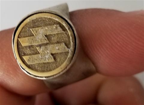 WW2 GERMAN NAZI NICE HANDCRAFTED WAFFEN SS RUNES RING TRENCHART