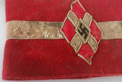 WW2 GERMAN NAZI NICE HITLER YOUTH COTON ARMBAND WITH DIAMOND LOGO - SWASTIKA