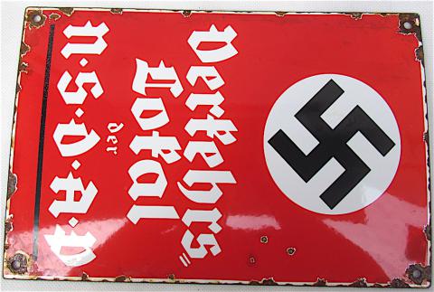 WW2 GERMAN NAZI NICE III REICH POLITICAL PARTY ADMINISTRATION NSDAP BUILDING PANEL SIGN "LOCAL OF THE NSDAP"