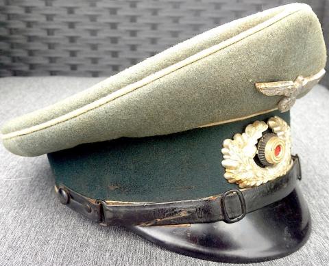 WW2 GERMAN NAZI NICE INFANTRY NCO VISOR CAP WITH MAKER STAMP