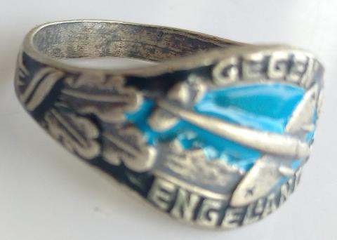 WW2 GERMAN NAZI NICE LUFTWAFFE OFFICER RING FOR CAMPAIGN IN THE U.K MARKED SILVER 800 WW2 GERMAN NAZI NICE LUFTWAFFE OFFICER RING FOR CAMPAIGN IN THE U.K MARKED SILVER 800