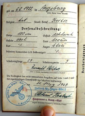 WW2 GERMAN NAZI NICE LUFTWAFFE SOLDBUCH WITH LOT OF ENTRIES AND NICE 3ND REICH EAGLE STAMPS