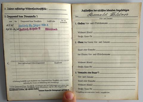 WW2 GERMAN NAZI NICE LUFTWAFFE SOLDBUCH WITH LOT OF ENTRIES AND NICE 3ND REICH EAGLE STAMPS