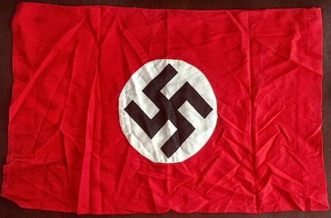 WW2 GERMAN NAZI NICE NSDAP 3ND REICH ADOLF HITLER PARTY DOUBLE SIDES FLAG - PENNANT - BANNER WITH POLE SUPPORT