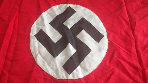 WW2 GERMAN NAZI NICE NSDAP 3ND REICH ADOLF HITLER PARTY DOUBLE SIDES FLAG - PENNANT - BANNER WITH POLE SUPPORT