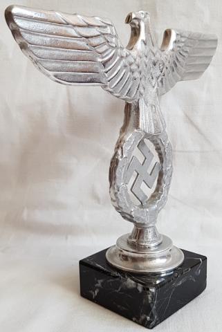 WW2 GERMAN NAZI NICE NSDAP III REICH ADOLF HITLER DESKTOP EAGLE STATUE WITH SWASTIKA AND MARBLE SOCKLE