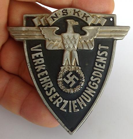 WW2 GERMAN NAZI NICE NSKK TRAFFIC EDUCATION SERVICE SLEEVE BADGE PRE SA - WAFFEN SS Verkehrserziehungsdienst Abzeichen