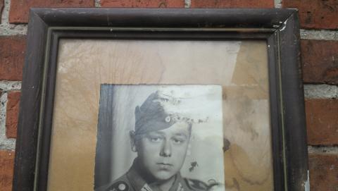 WW2 GERMAN NAZI NICE PANZER GRENADIER 36TH DIVISION YOUNG SOLDIER PHOTO IN PERIOD FRAME