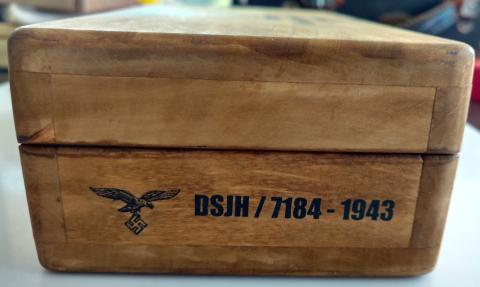 WW2 GERMAN NAZI NICE POST WAR MADE LUFTWAFFE CIGAR WOODEN BOX CIGARETTE TOBACCO CASE EAGLE AND SWASTIKA