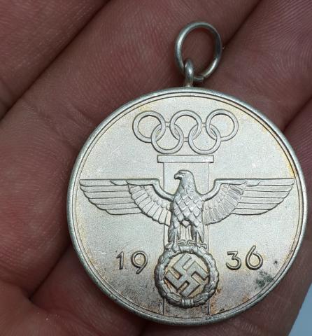 WW2 GERMAN NAZI NICE RARE 1936 BERLIN OLYMPIC MEDAL AWARD NO RIBBON