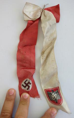 WW2 GERMAN NAZI NICE & RARE SASH AWARD RIBBON WITH NICE ARMY LOGO & SWASTIKA