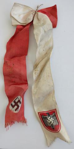 WW2 GERMAN NAZI NICE & RARE SASH AWARD RIBBON WITH NICE ARMY LOGO & SWASTIKA