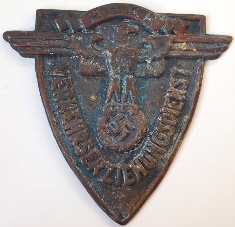 WW2 GERMAN NAZI NICE RELIC FOUND Breslau NSKK N.S.K.K CLUB BADGE WITH III REICH EAGLE AND SWASTIKA